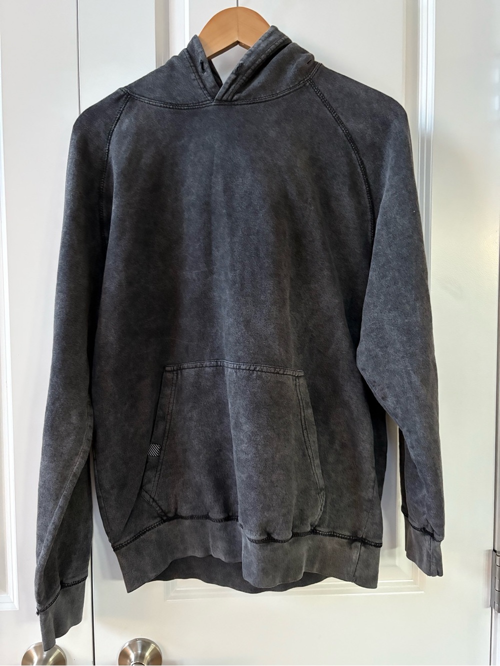 Washed Black Faded Pullover Hoodie Lane Seven